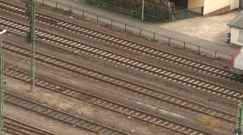 Train from above Stock Footage 12158116