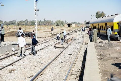 Train accident Egypt Stock Photos
