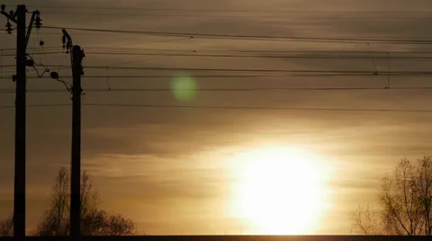 Train against a sunset background 4 Stock Footage 32051844