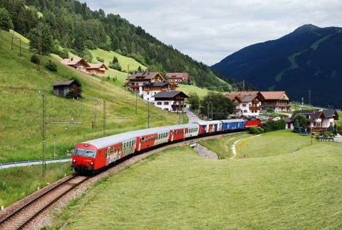Train in the Alps Stock Photos