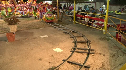 Train, amusement park. Stock Footage 30384633