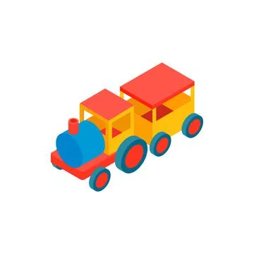 Train in amusement park isometric 3d icon Ilustración de archivo