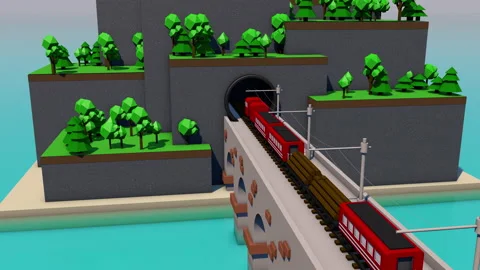 The train and bridge Stock Footage 229548518