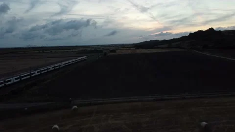 Train and fields at Hadleigh, 4K UHD Stock Footage 169478892