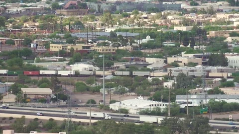 Train and Freeway Video stock 83293251