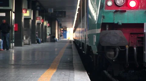 Train and passengers dolly Stock Footage 44210231