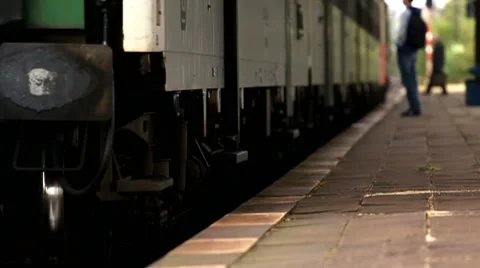 Train and passengers Stock Footage 8678965