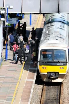 Train and Passengers Stock Photos
