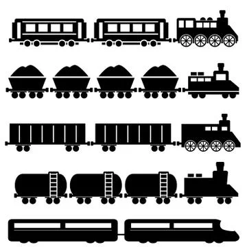 Train and railroads Stock Illustration