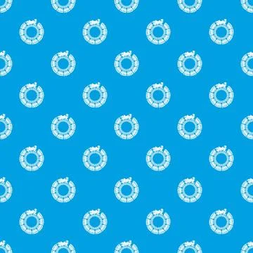 Train and round railway pattern seamless blue Stock Illustration
