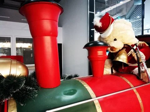 Train and teddy bear - for kids Stock Photos
