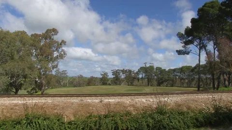 Train and trees shot Stock Footage 84949802