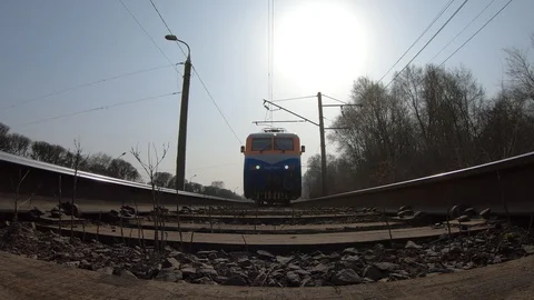 Train Approach. Bottom view Stock Footage 105272508