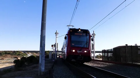 Train Approaches Stock Footage 123451039