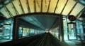 Train is approaching and enters into metro station, Dubai, United Arab Emirates HD Footage
