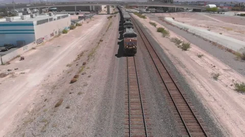 Train Approaching Drone Slow Motion Stock Footage 149165429