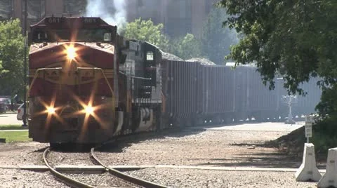 Train approaching Stock Footage 20495988