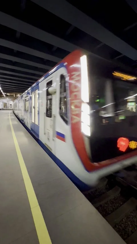 A train is approaching the metro station and the doors of the car have opened.  Stock Footage 239851554