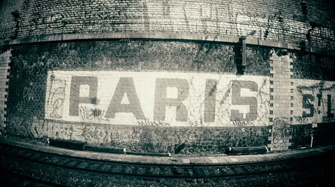 Train approaching Paris St. Lazare Station. Lateral view. Part of collection 01 Stock Footage 50095341