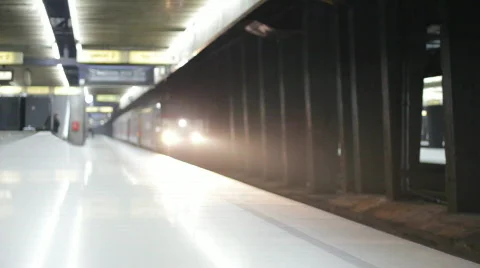 Train approaching the platform. Stock Footage 743414