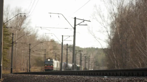 Train approaching short version Stock Footage 32051831