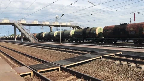 A train is approaching the station Stock Footage 137146674