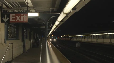 Train approaching subway station Stock Footage 58929750