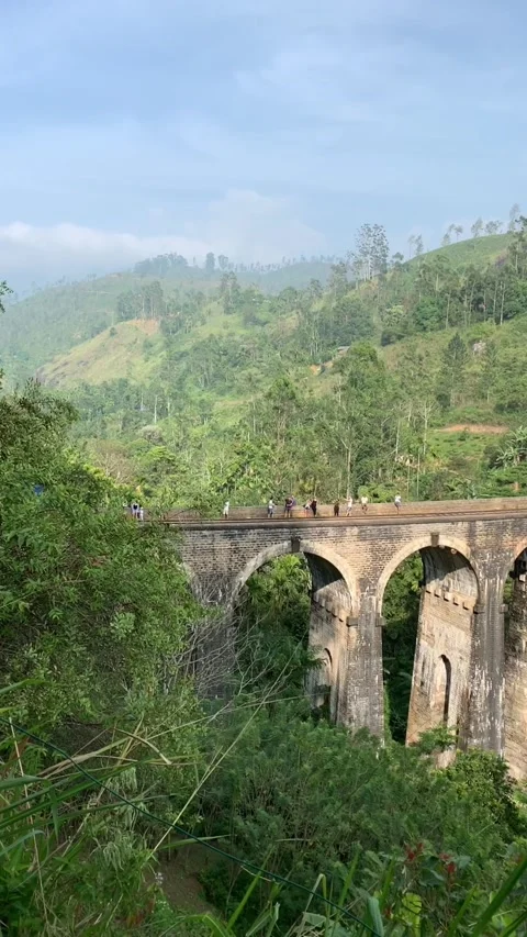 Train on the arch bridge Vídeos de archivo 135400287