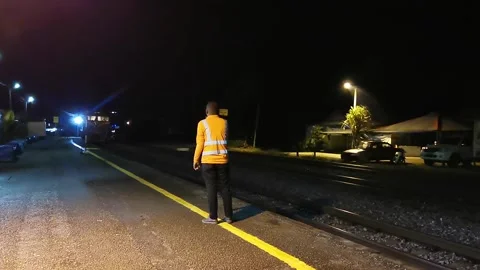 Train arrival in Dabong train station, Kelantan, Malaysia. Stock Footage 171125125