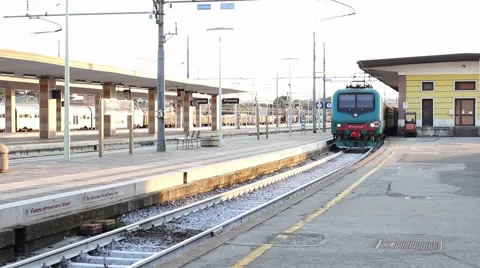 A train arrival in the station Stock Footage 66360393