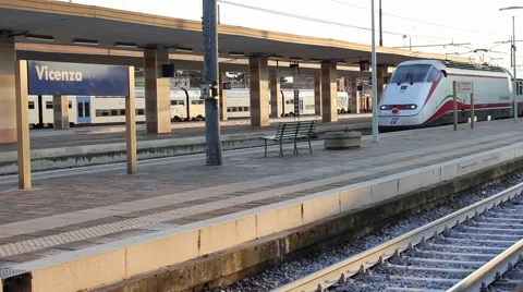 A train arrival in the station Stock Footage 66364189