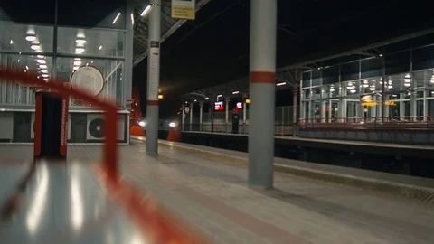 Train arrival to station Stock Footage 78162733