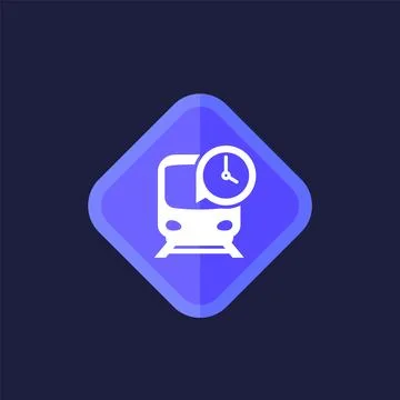 Train arrival time icon, subway schedule vector Ilustración de archivo