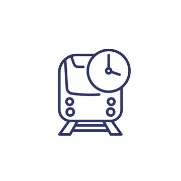 Train arrival time or subway schedule line icon Ilustración de archivo