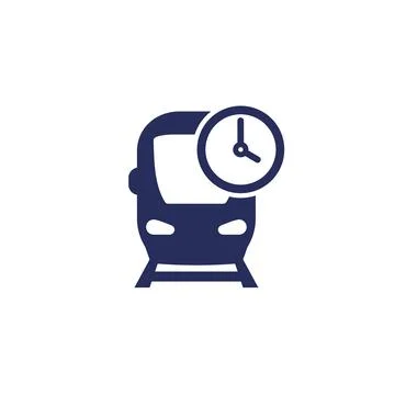 Train arrival time, subway schedule icon Ilustración de archivo