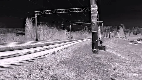 Train Arrive In Fast Motion On The Medium Viewing In Abstraction Stock Footage 90487665