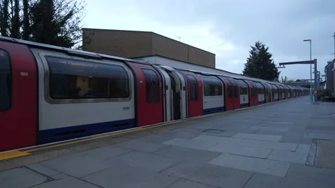 Train Arrive at Station, London Stock Footage 185102759