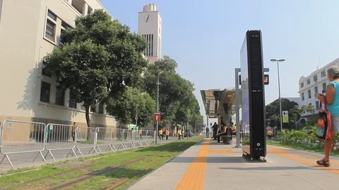 Train arrive to the VLT station Stock Footage 91553450