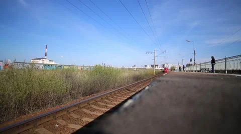 The Train Arrived At The Platform, People Come Out Stock Footage 45859447