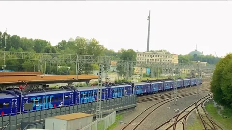 The train arrives Stock Footage 158297290