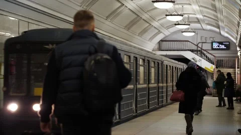The train arrives at the Metro platform. Stock Footage 231856838