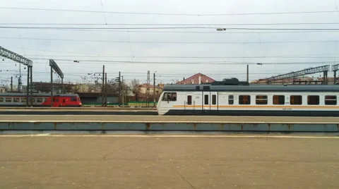 The Train Arrives At The Platform Stock Footage 61160135