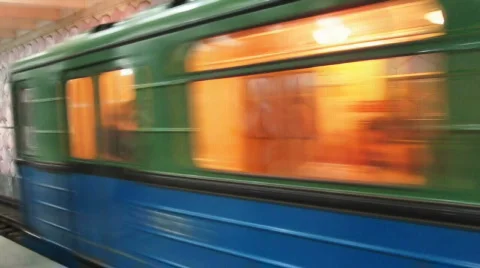 Train arrives at the station Stock Footage 774390
