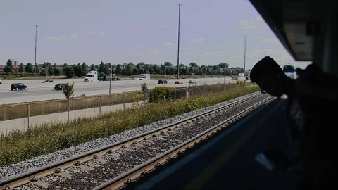 Train Arrives at station Stock Footage 95603819