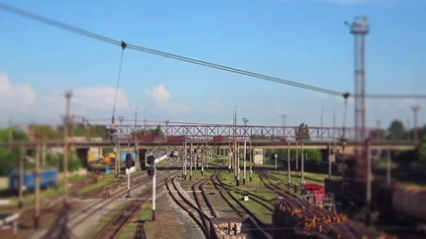 The train arrives at the station timelaps. Ukraine, Konstantinovka Stock Footage 200970237