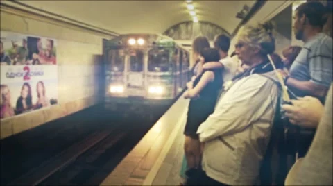 Train Arrives To Subway Station Stock Footage 46544665