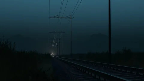 Train arriving fast at a station. Stock Footage 89586272