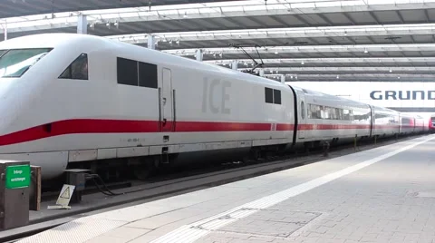 Train Arriving in Munich Stock Footage 53341800