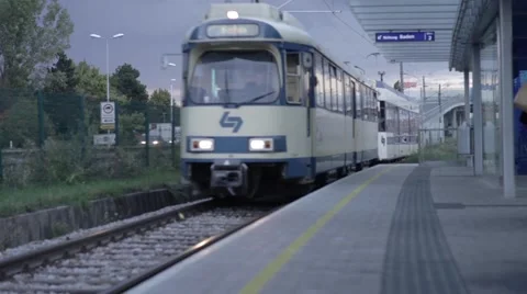 A train is arriving to the station Stock Footage 56938044