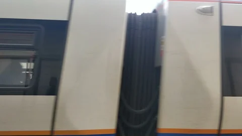 Train arriving at station Stock Footage 112712549